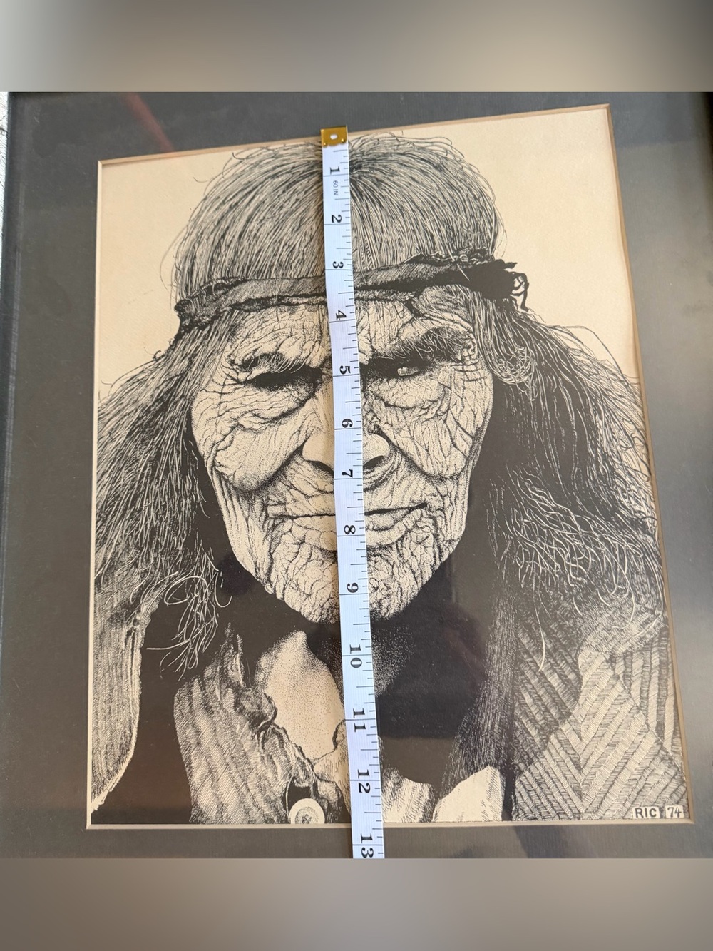 Vtg Ric Ricardo Native American Portrait Print Framed Scratchboard
Style Signed - Picture 9 of 9